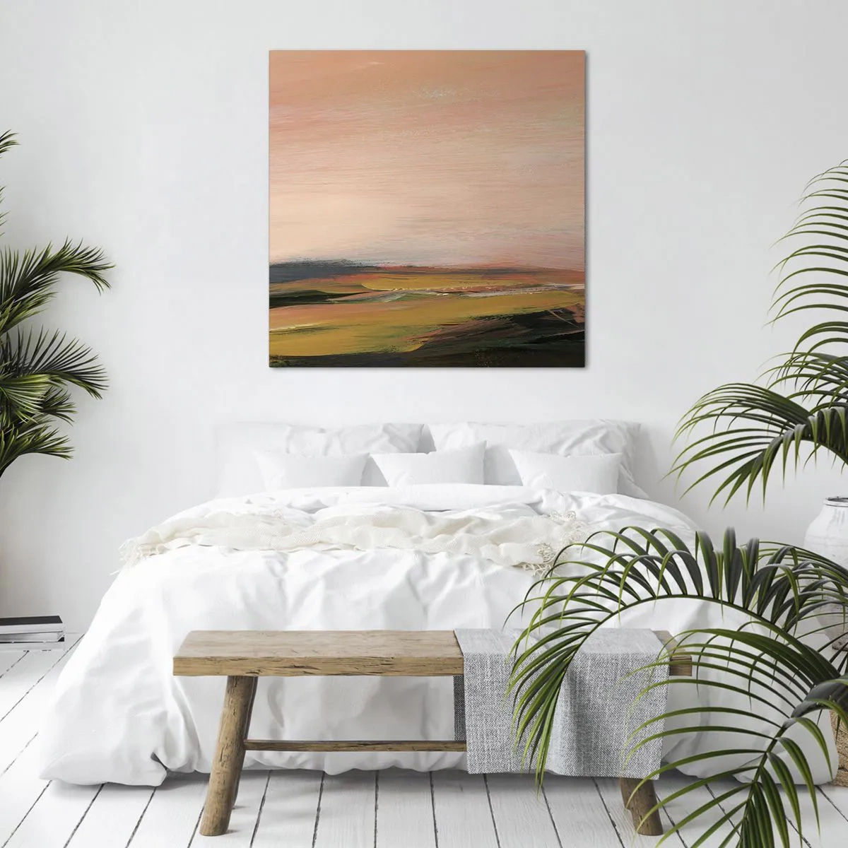 Cuadro sobre lienzo - Impresión de Imagen - En tono rosa - 70x70 cm