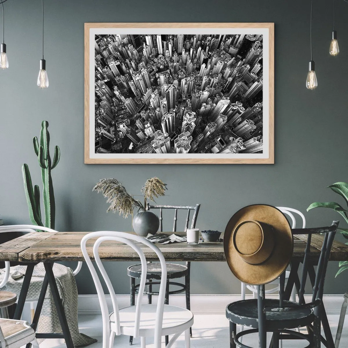 Póster en marco roble claro - Cada vez más alto - 40x30 cm