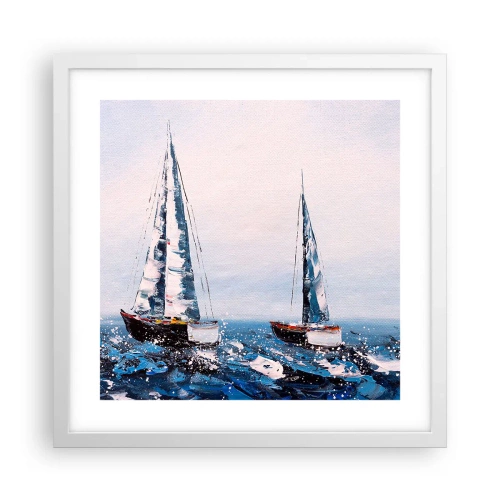 Póster en marco blanco - Hermandad del viento - 40x40 cm