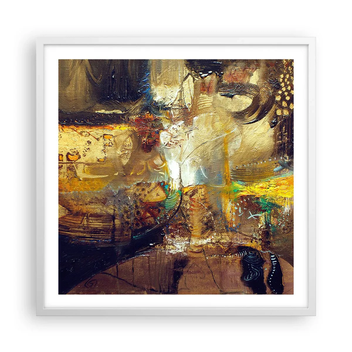 Póster en marco blanco - Frío, templado, caliente - 60x60 cm