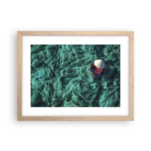 Póster en marco roble claro - En un mar de redes - 40x30 cm