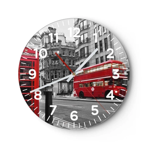 Reloj de pared - Reloj de vidrio - El más rojo de Europa - 30x30 cm