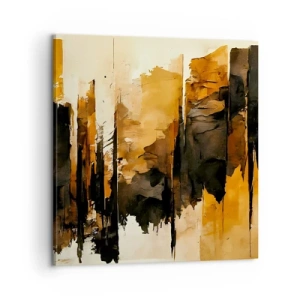 Cuadro sobre lienzo - Impresión de Imagen - Armonía de negro y oro - 60x60 cm