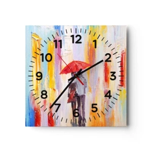 Reloj de pared - Reloj de vidrio - Que siga lloviendo - 40x40 cm