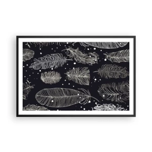 Póster en marco negro - Encaje de plumas - 91x61 cm