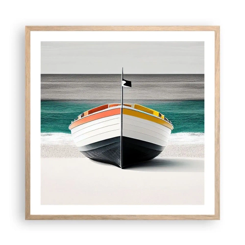 Póster en marco roble claro - En su lugar exacto - 60x60 cm