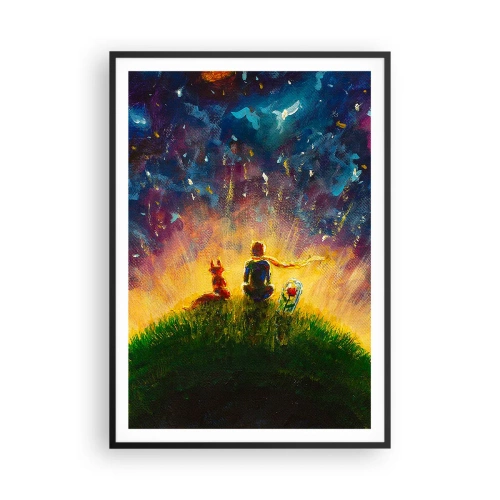 Póster en marco negro - Amor y amistad - lo único entero - 70x100 cm