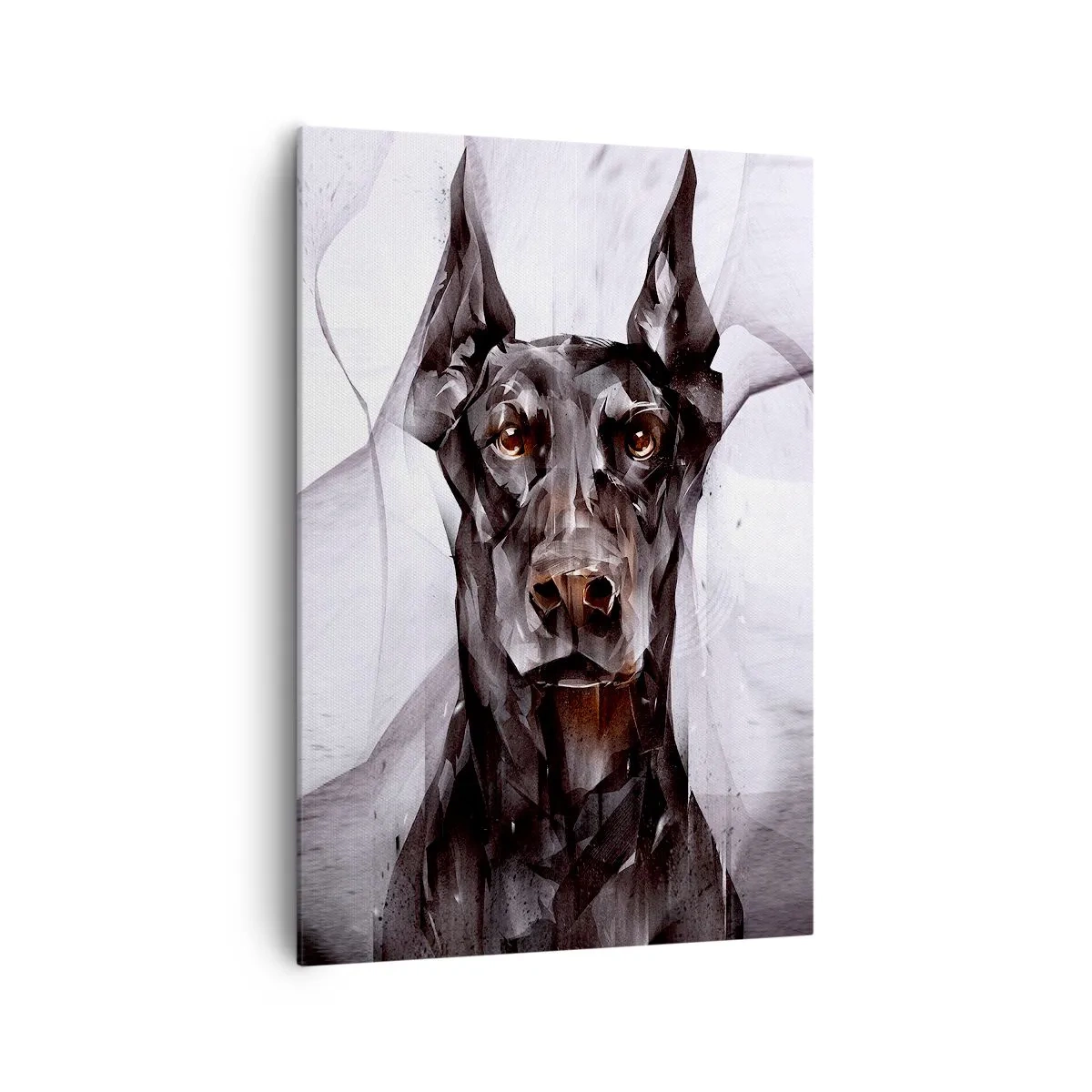 Cuadro sobre lienzo - Impresión de Imagen - Retrato abstracto de un perro en un enfoque artístico - 70x100cm - Nacido noble - Decoración de pared moderna para salón y dormitorio ARTTOR