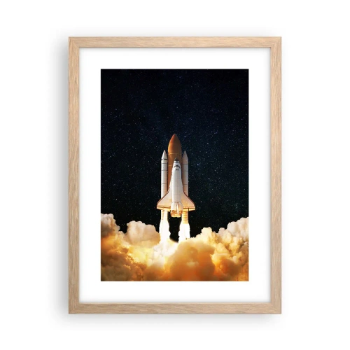 Póster en marco roble claro - ¡Ad astra! - 30x40 cm