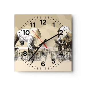 Reloj de pared - Reloj de vidrio - De una cosecha exitosa - 30x30 cm