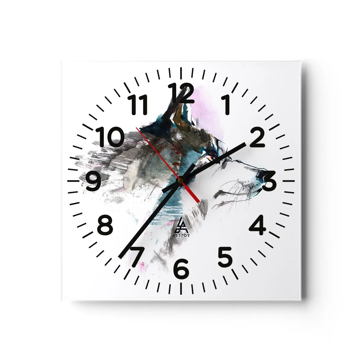 Reloj de pared - Reloj de vidrio - Habla del lobo si lo ves - 30x30 cm