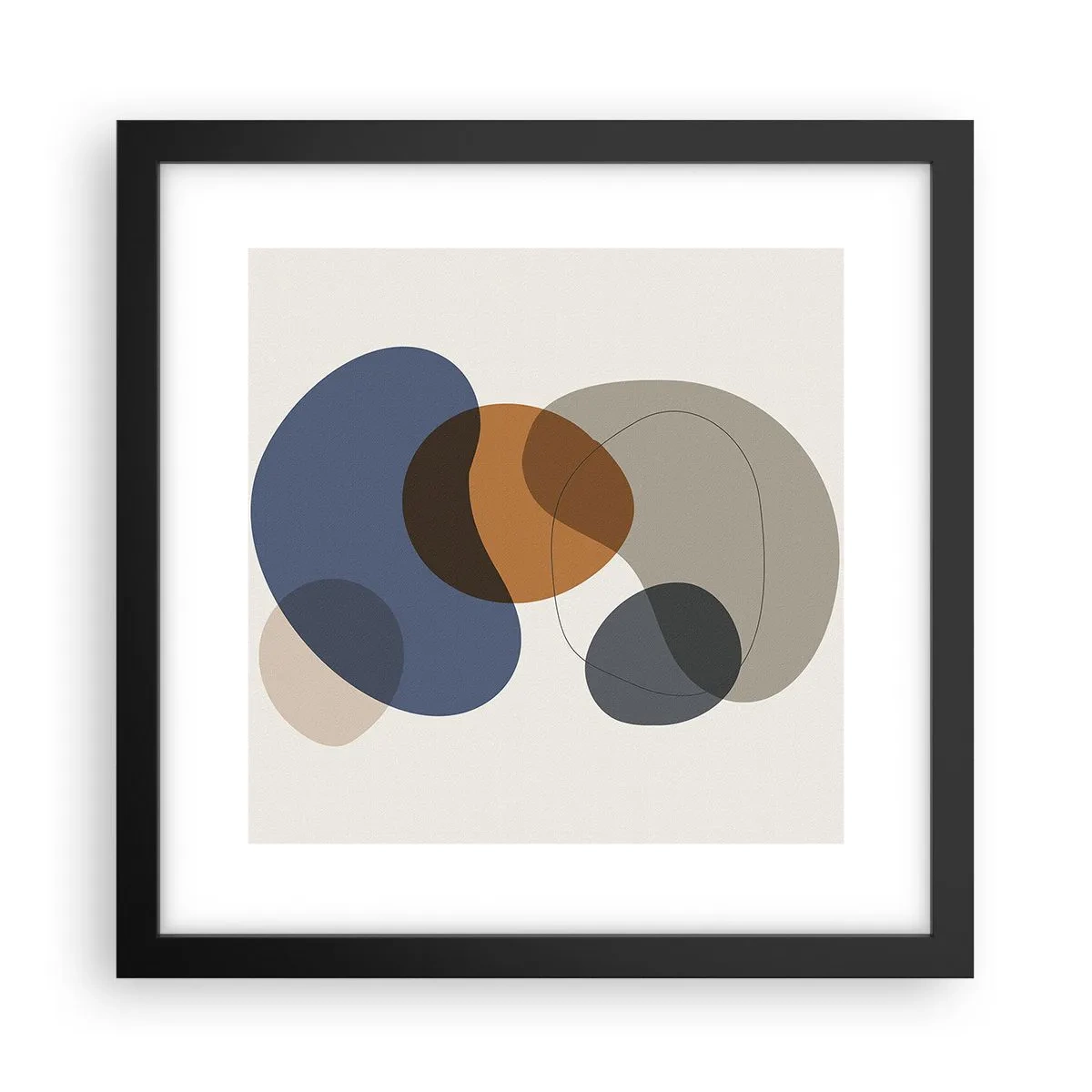 Póster en marco negro - Gotas de color - 30x30 cm