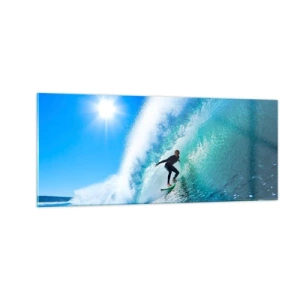 Cuadro sobre vidrio - Impresiones sobre Vidrio - A través de la gran ola - 100x40 cm