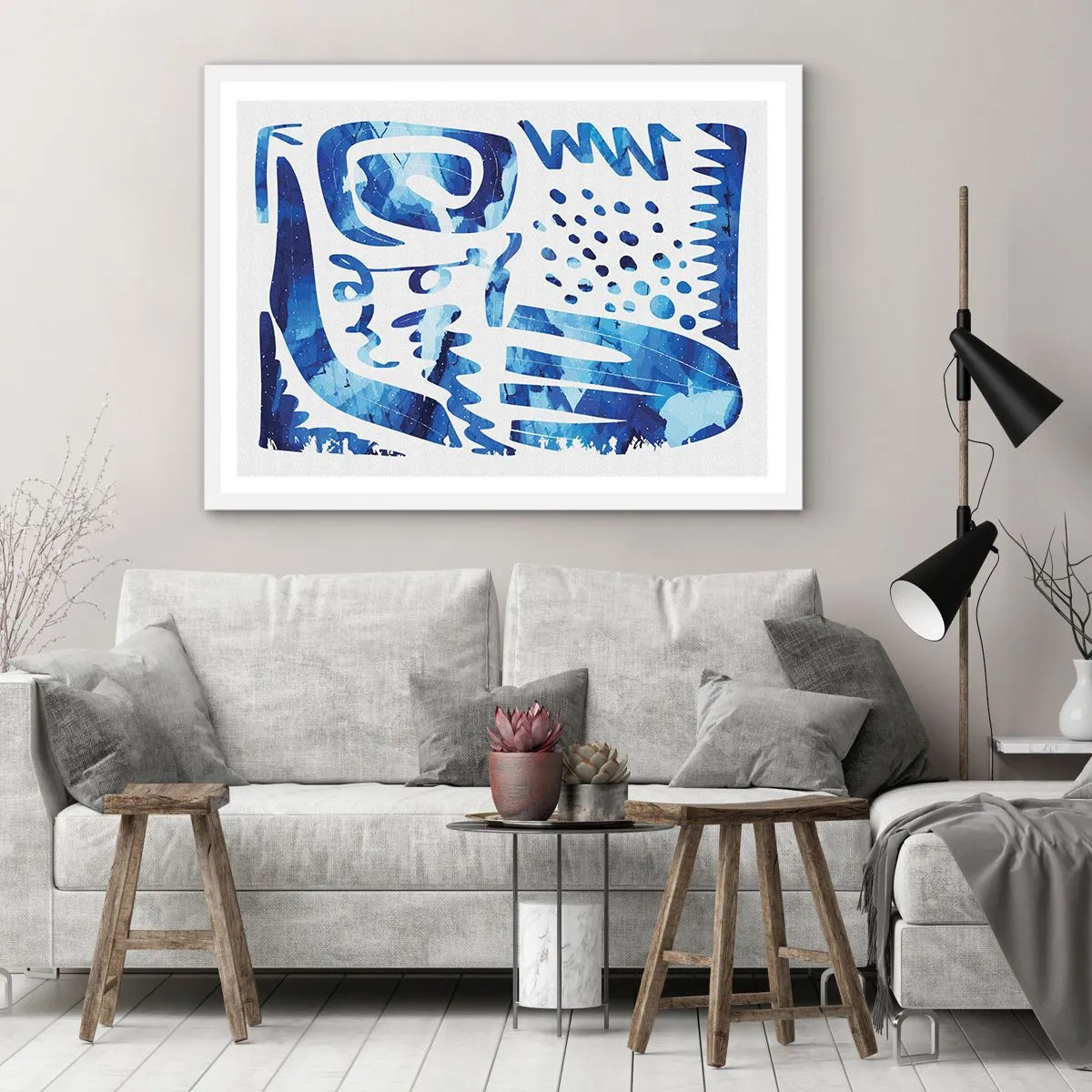 Póster en marco blanco - Vuelta a las raíces - 50x40 cm