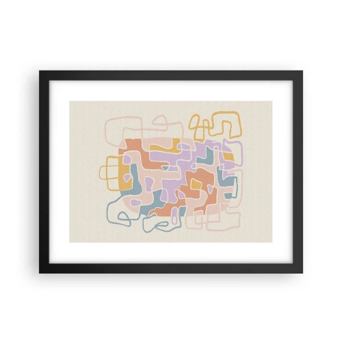 Póster en marco negro - Laberinto - una alegre aventura - 40x30 cm