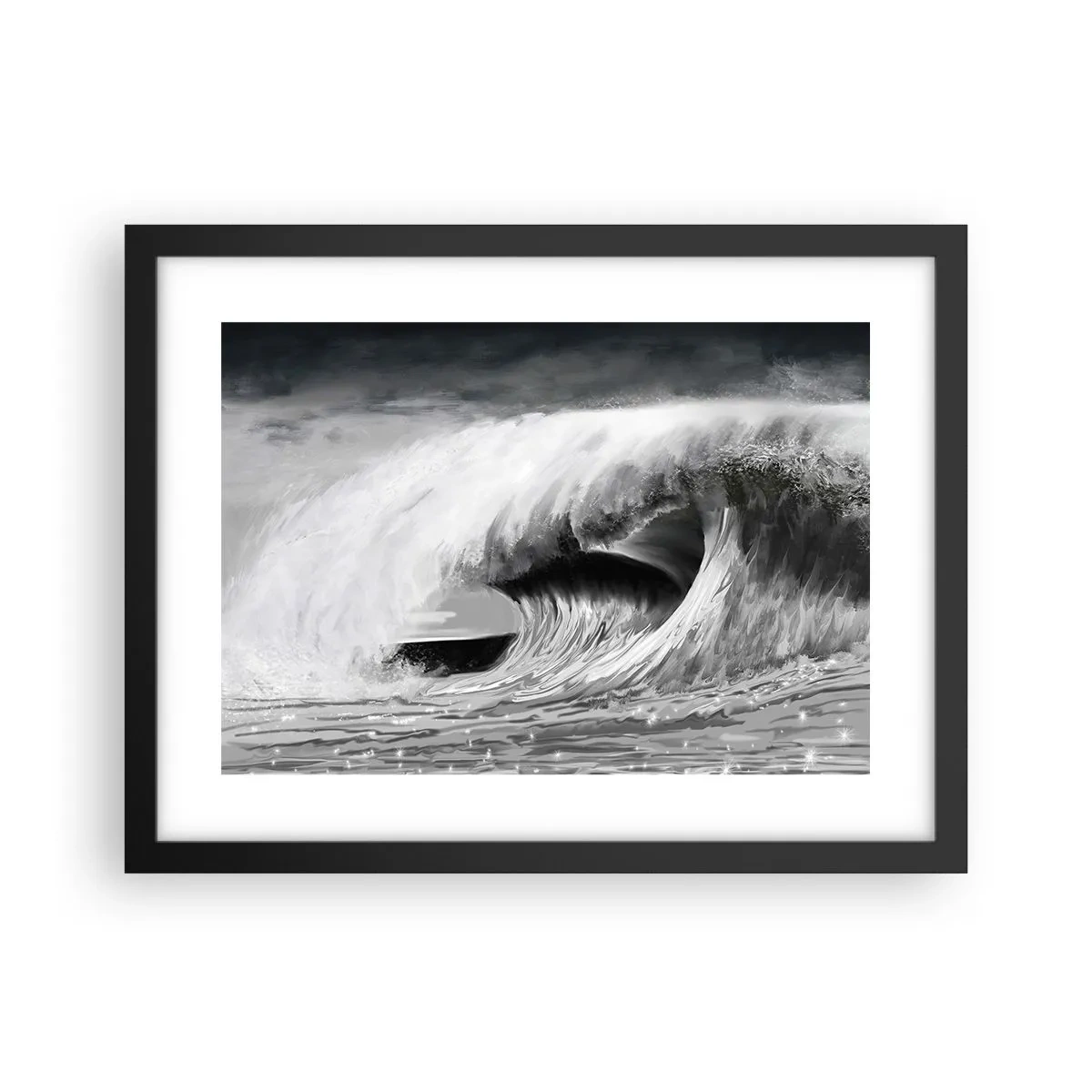 Póster en marco negro - La ira del océano - 40x30 cm
