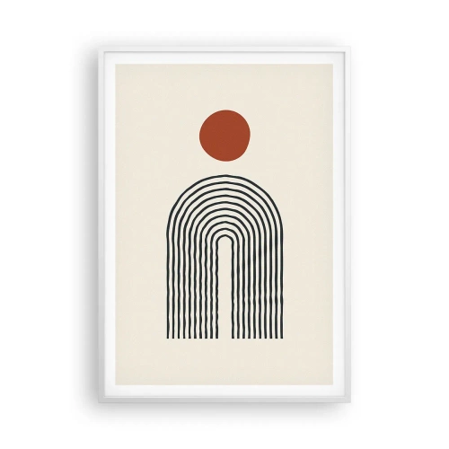 Póster en marco blanco - Magnetismo de formas y colores - 70x100 cm