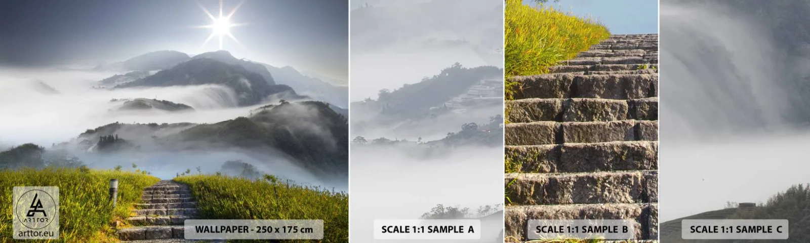 Muestra De Fotomural Standard Eco - Todavía en las nubes - Paisaje, Montañas, parque Nacional - 100x30 cm