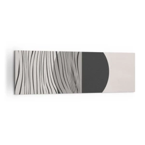 Cuadro sobre lienzo - Impresión de Imagen - Líneas abstractas y formas geométricas en colores apagados. - 160x50cm - Media composición - Decoración de pared moderna para salón y dormitorio ARTTOR