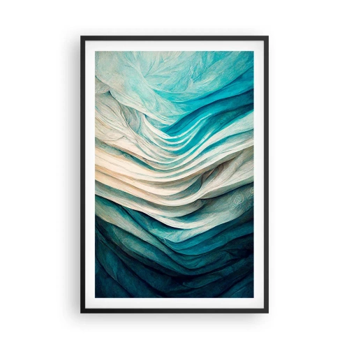 Póster en marco negro - Azul insaciable - 61x91 cm