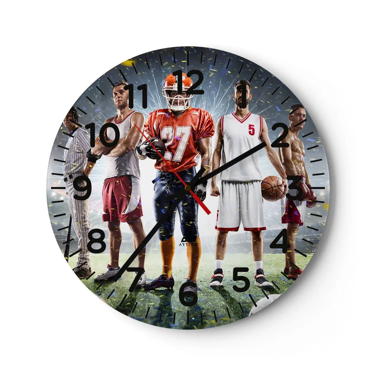 Reloj de pared - Reloj de vidrio - Gladiadores sobre los terrenos de juego - 30x30 cm
