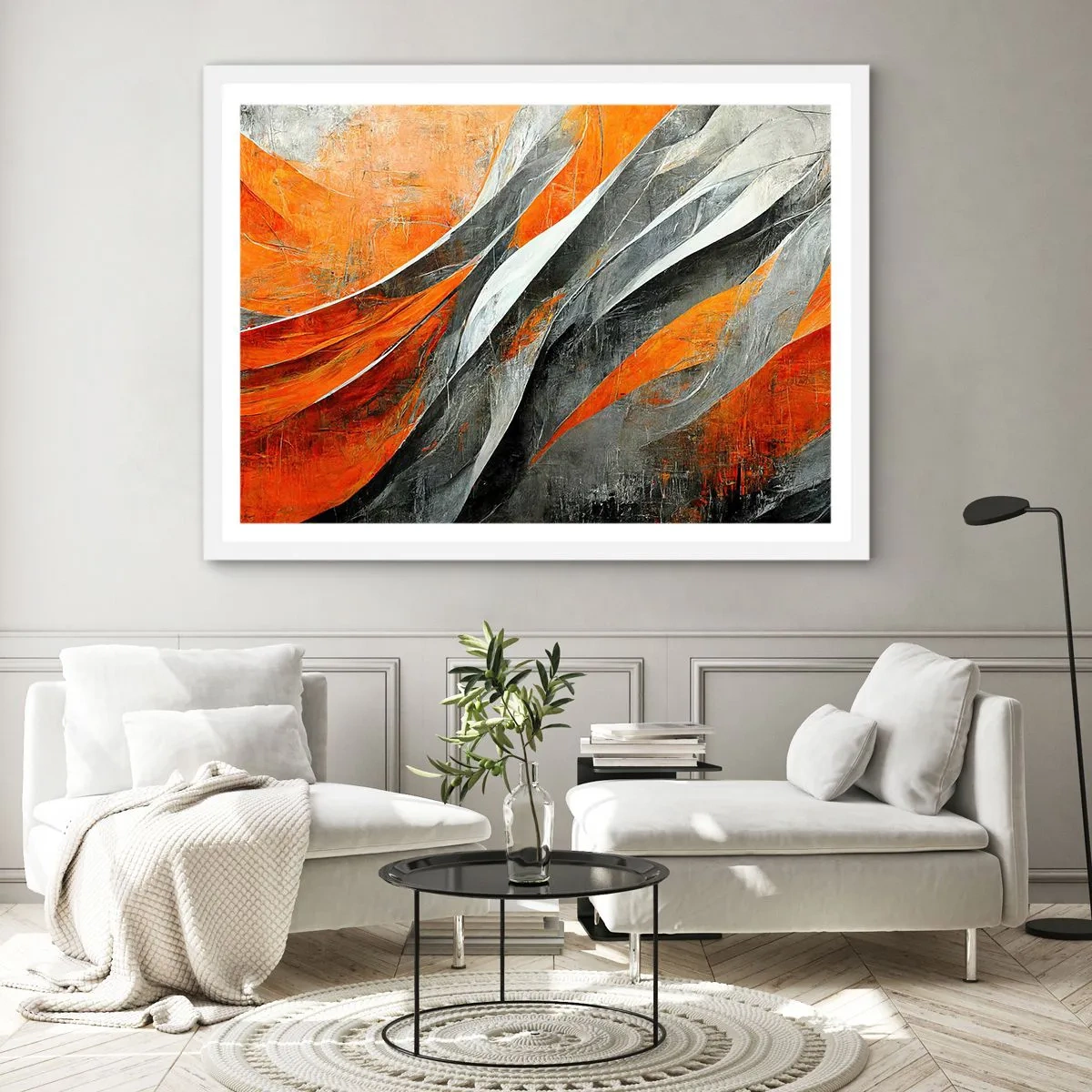 Póster en marco blanco - Calor y frío - 70x50 cm