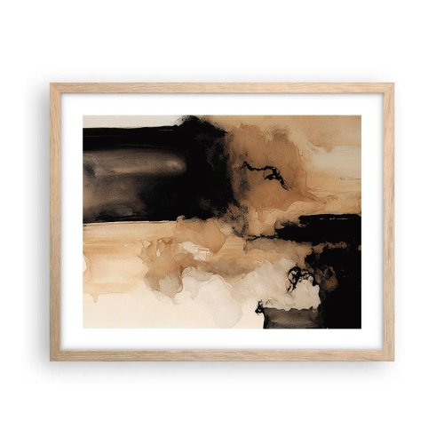 Póster en marco roble claro - Una abstracción intrigante - 50x40 cm