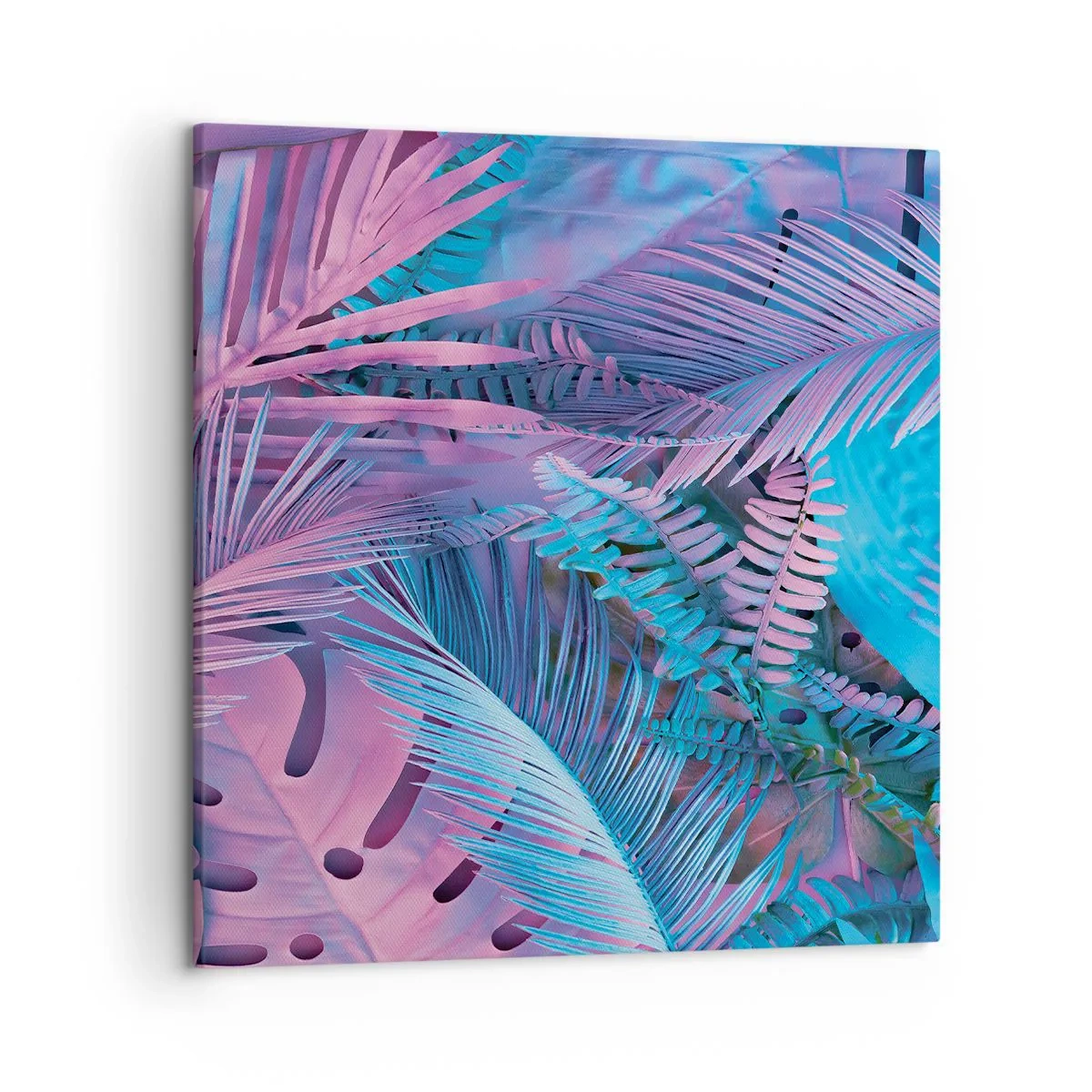 Cuadro sobre lienzo - Impresión de Imagen - Trópicos en rosa y azul - 50x50 cm
