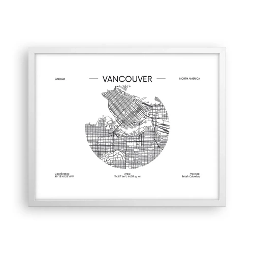Póster en marco blanco - Anatomía de Vancouver - 50x40 cm