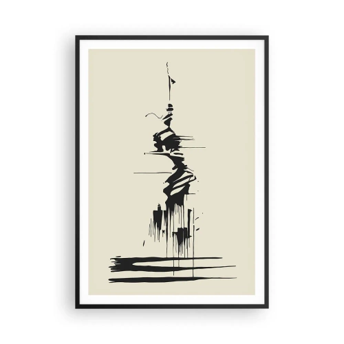 Póster en marco negro - Abstracción apresurada - 70x100 cm