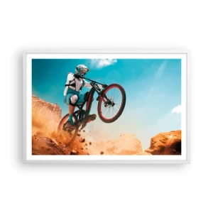 Póster en marco blanco - Locura sobre dos ruedas - 91x61 cm