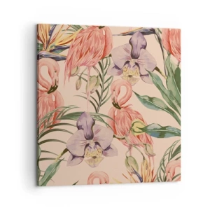 Cuadro sobre lienzo - Impresión de Imagen - Un ballet rosa en flores - 60x60 cm