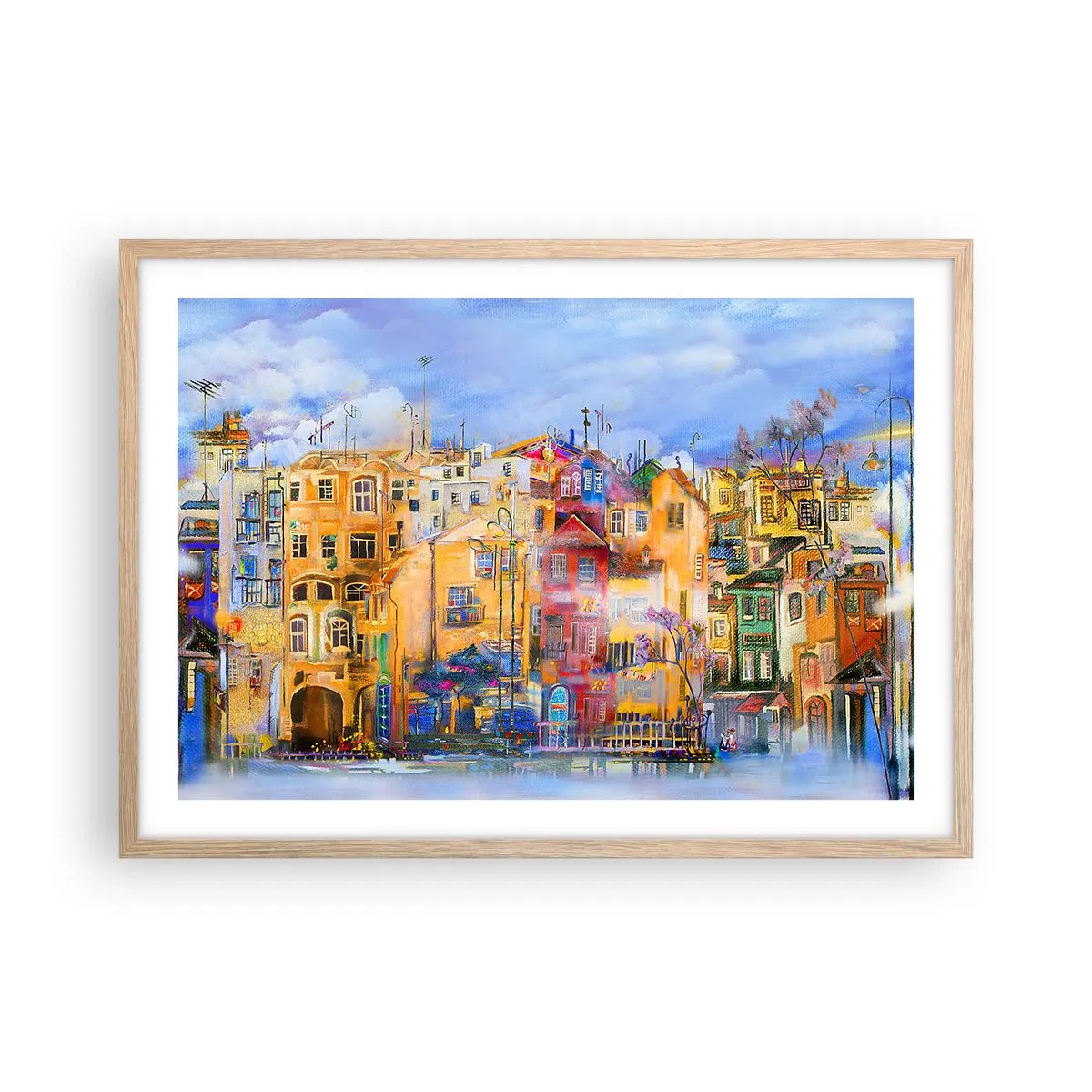 Póster en marco roble claro - Estamos juntos - 70x50 cm