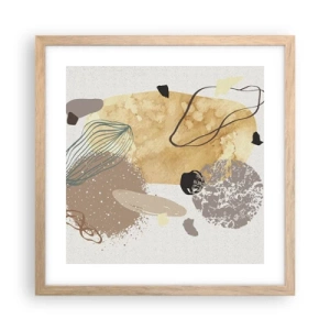 Póster en marco roble claro - Plumología aplicada - 40x40 cm