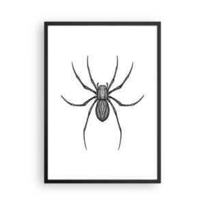 Póster en marco negro - Ilustración detallada de una araña sobre un fondo blanco. - 50x70cm - Precisión inquietante - Decoración de pared moderna para salón y dormitorio ARTTOR