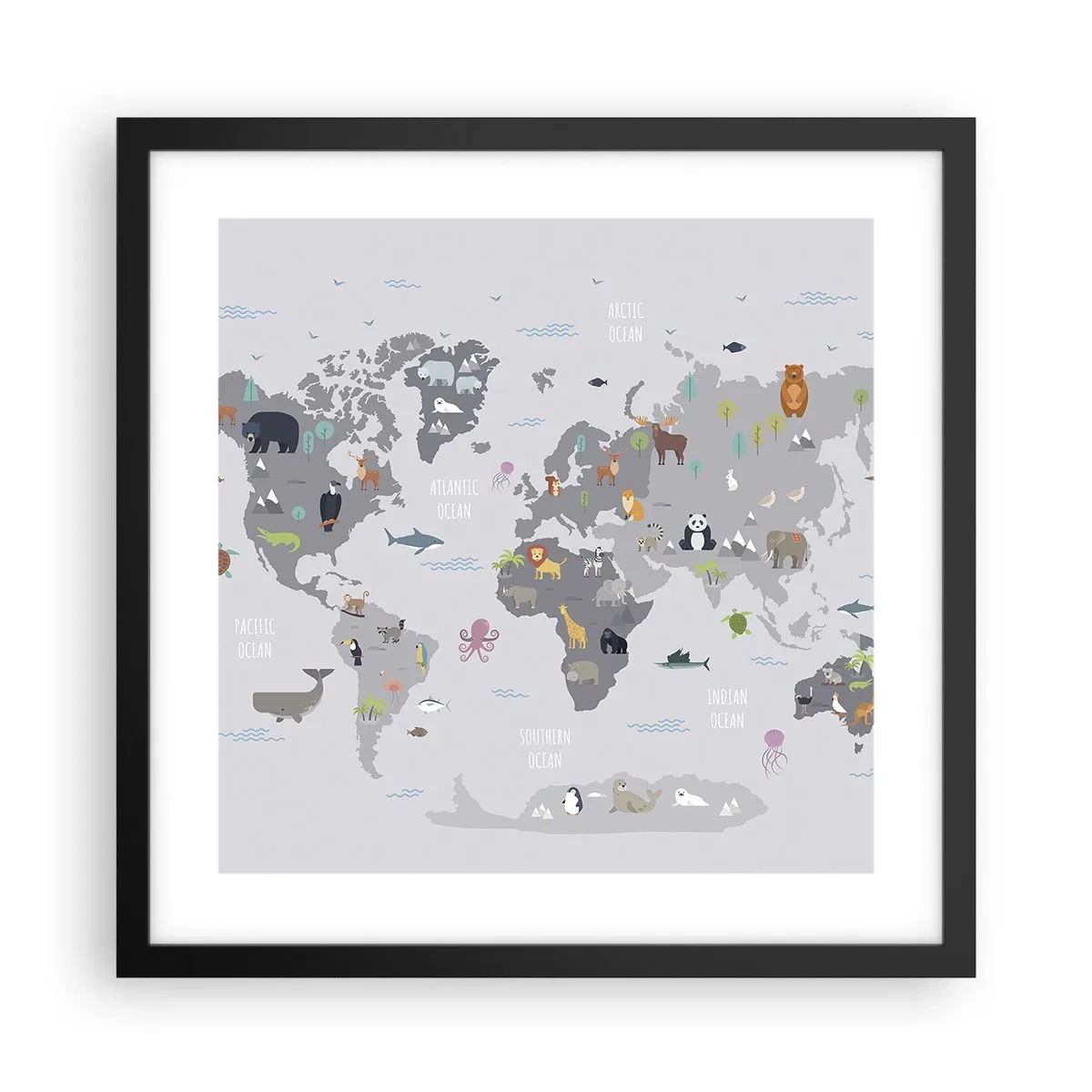 Póster en marco negro - Dime de dónde eres... - 40x40 cm