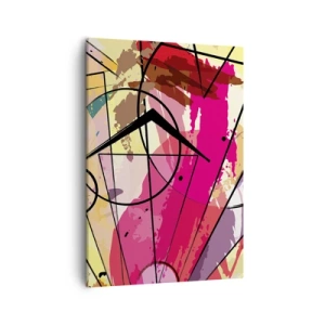 Cuadro sobre lienzo - Impresión de Imagen - Abstracción con líneas y formas geométricas. - 50x70cm - Explosión - Decoración de pared moderna para salón y dormitorio ARTTOR