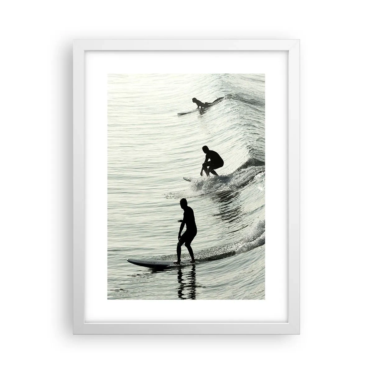 Póster en marco blanco - Al encuentro de la ola - 30x40 cm