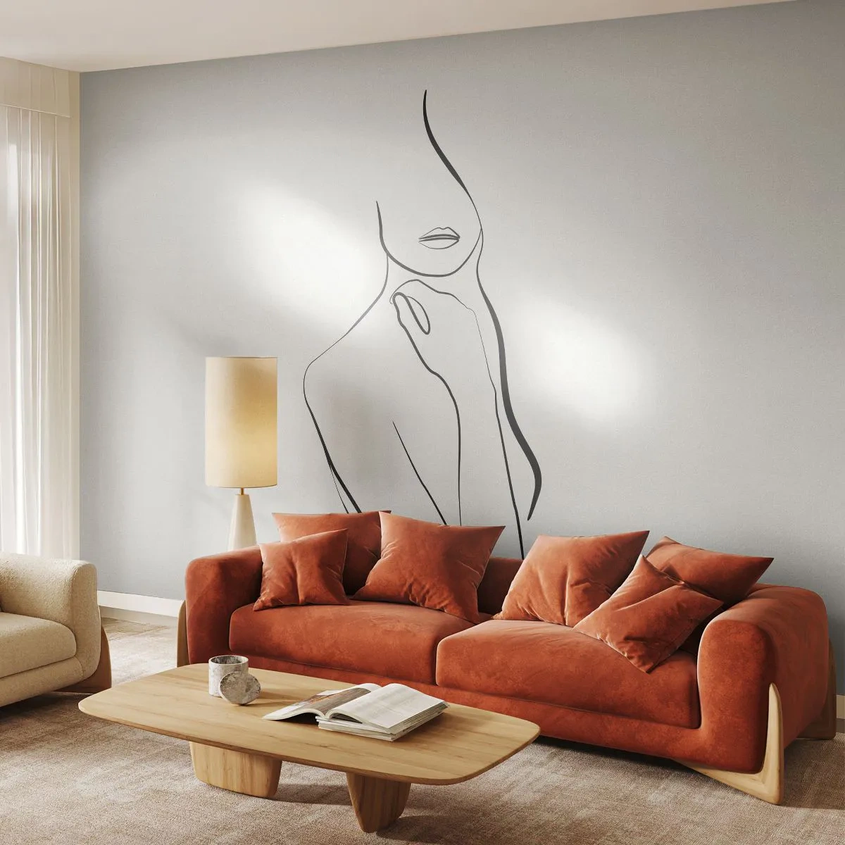 Fotomural Autadhesivo Deluxe Sticker - Una ola de melancolía - Abstracción, cuerpo de mujer, Gráficos - 150x105 cm