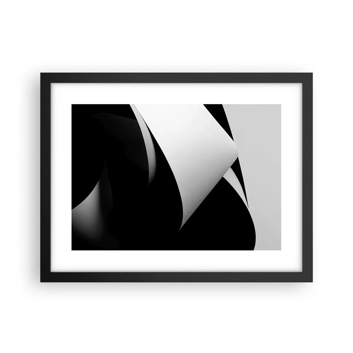 Póster en marco negro - Planos de luz desde las profundidades de la sombra - 40x30 cm