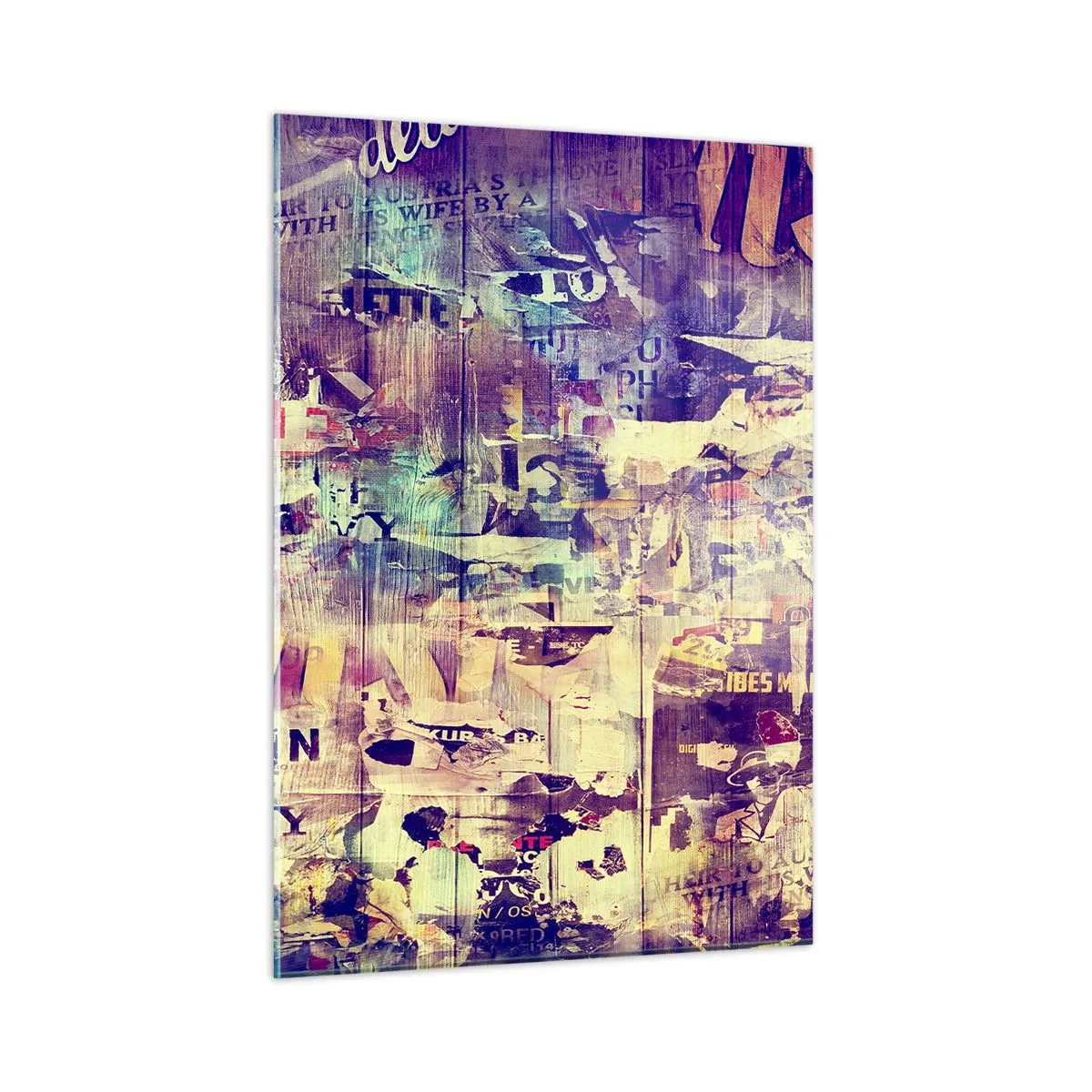 Cuadro sobre vidrio - Impresiones sobre Vidrio - Composición abstracta con texturas urbanas y grafitis. - 50x70cm - Y eso es todo lo que quedará - Decoración de pared moderna para salón y dormitorio ARTTOR