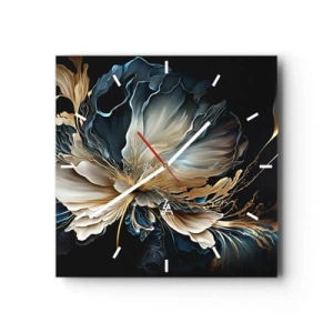 Reloj de pared - Reloj de vidrio - Flor de helecho de cuento - 40x40 cm