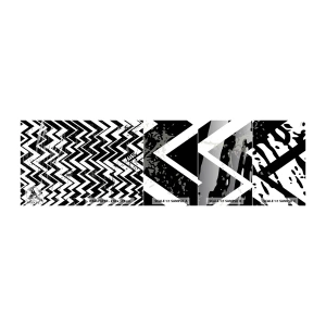 Muestra De Fotomural Standard Eco - Zig-blanco, zag-negro - Abstracción, Pedazo, En blanco y negro - 100x30 cm