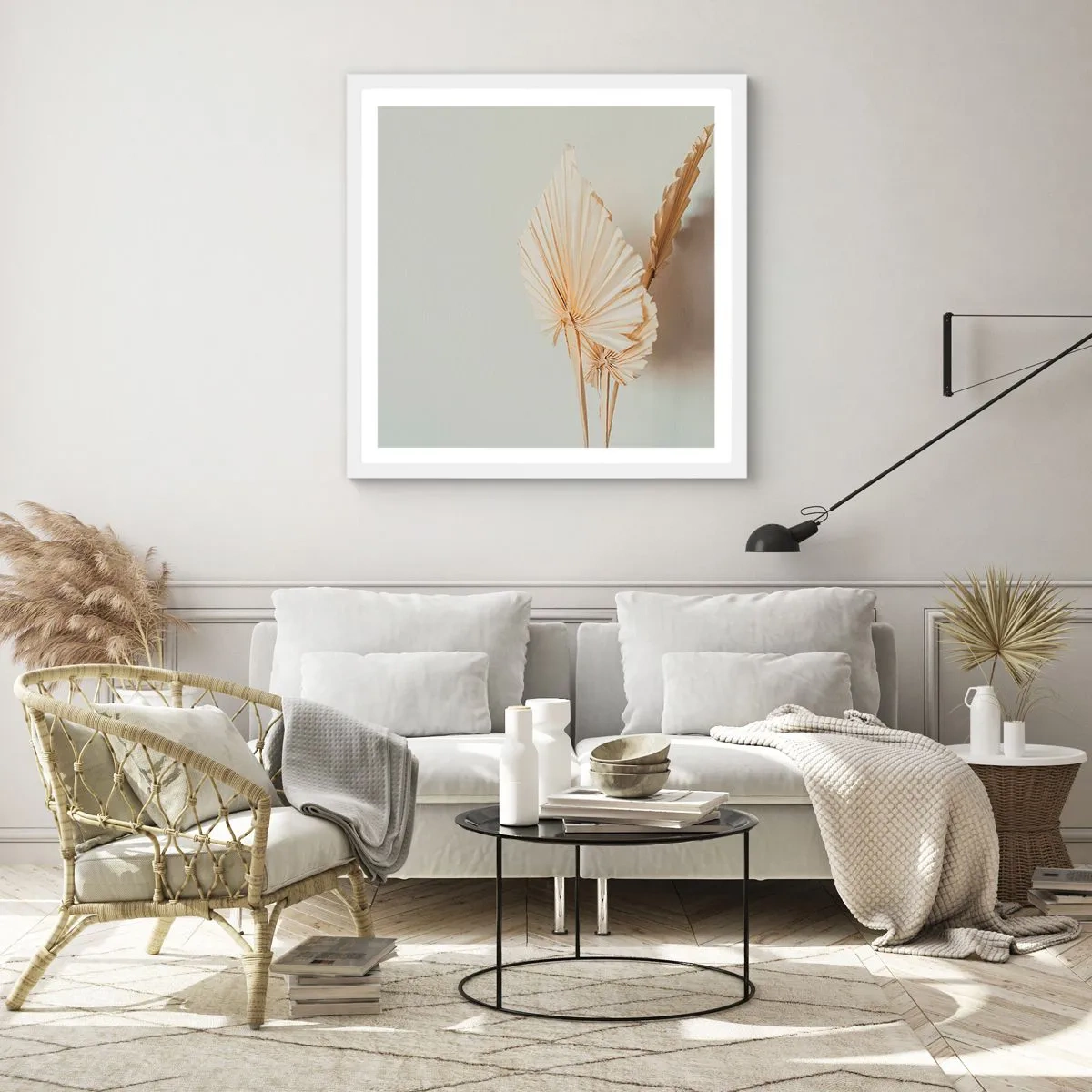 Póster en marco blanco - Armonía y consuelo - 50x50 cm