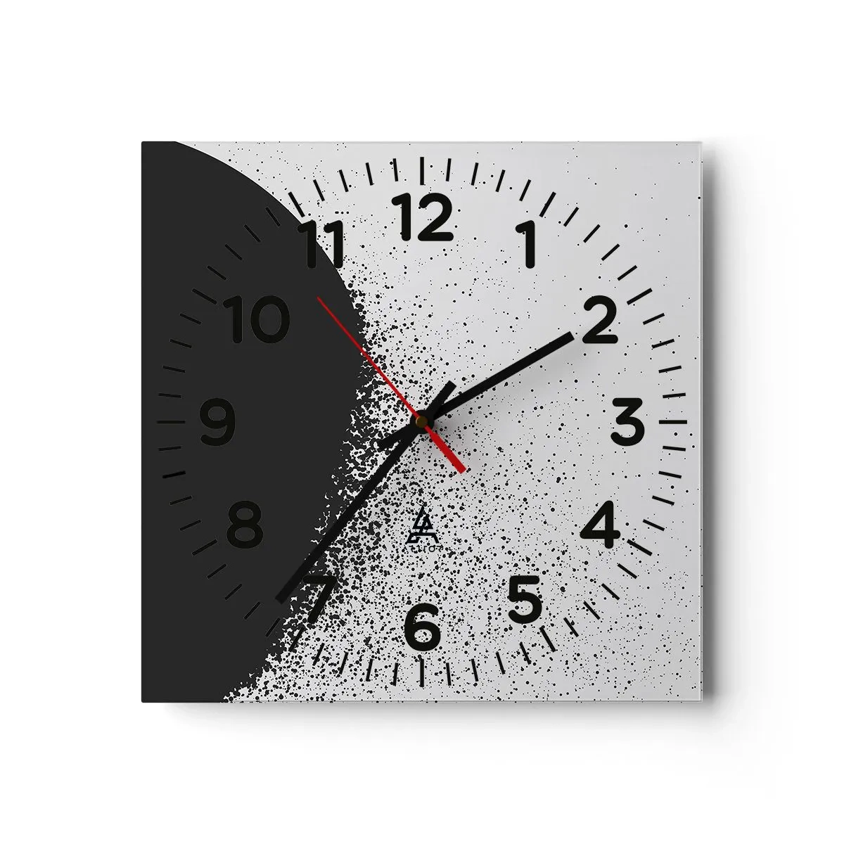 Reloj de pared - Reloj de vidrio - El movimiento de las partículas - 30x30 cm