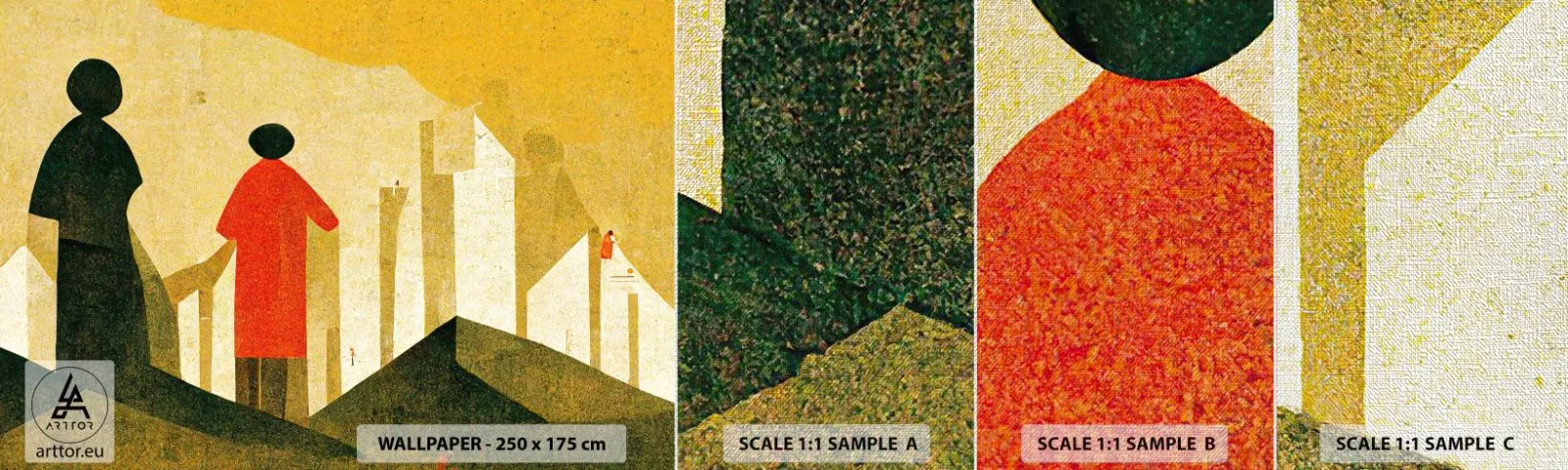 Muestra de fotomural Premium Canvas - Todavía lejos del destino - Gente, Simbolismo, Pedazo - 100x30 cm