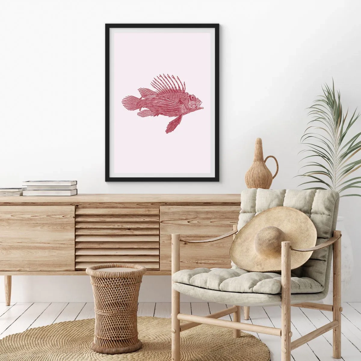 Póster en marco negro - Un habitante de aguas exóticas - 30x40 cm