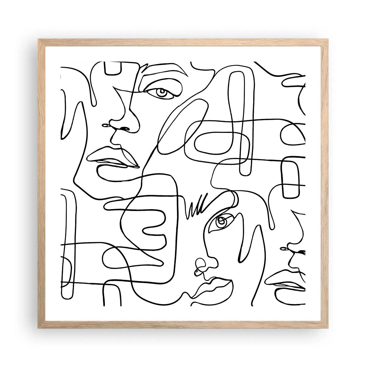 Póster en marco roble claro - Entre emociones enredadas - 60x60 cm