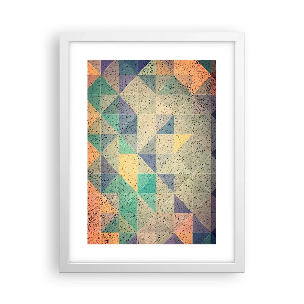 Póster en marco blanco - República de los triángulos - 30x40 cm