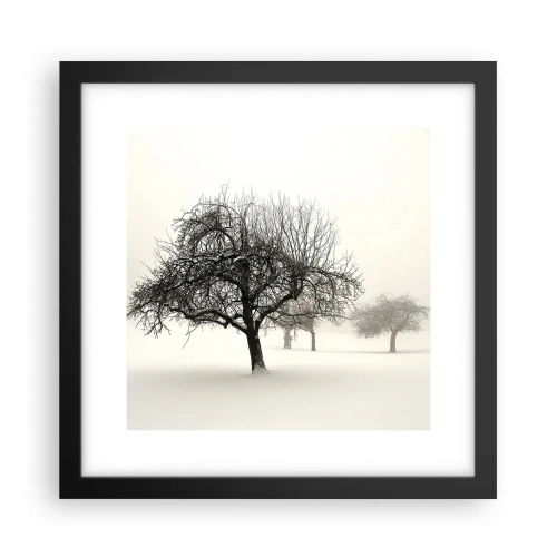 Póster en marco negro - Sueño de invierno - 30x30 cm